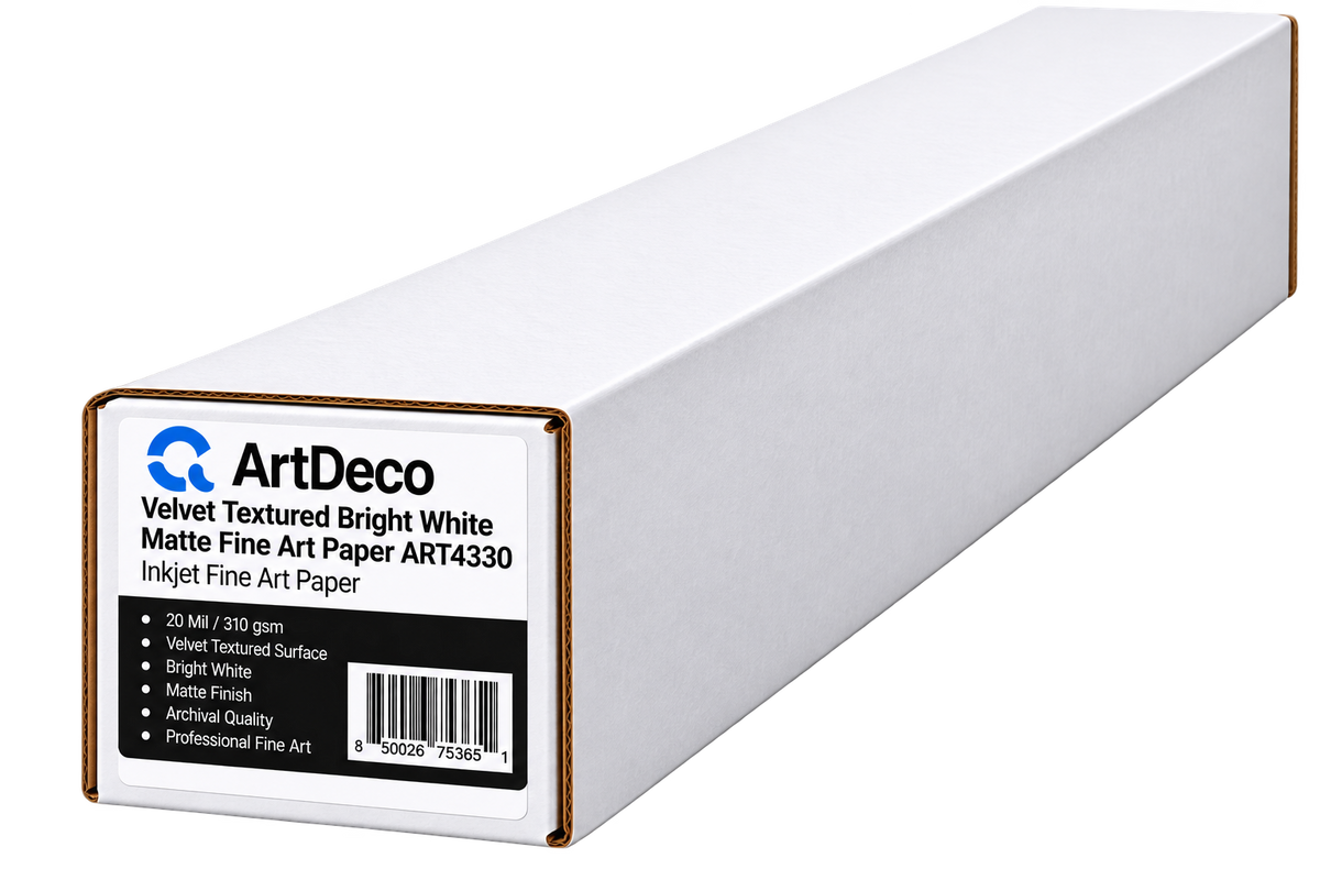 Velvet Textured Bright White Matte Fine Art Paper ART4330