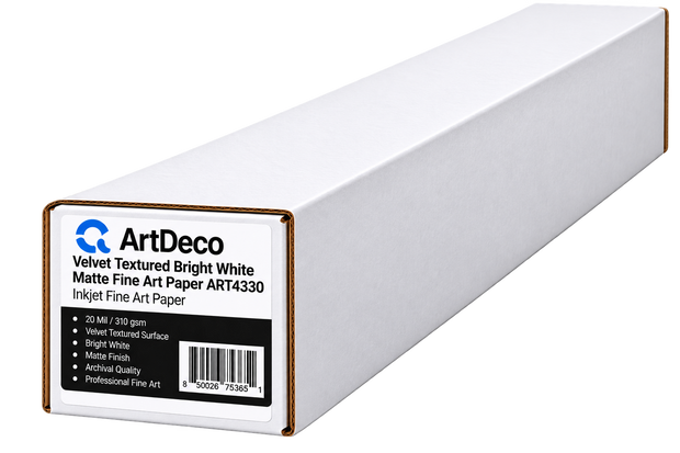 Velvet Textured Bright White Matte Fine Art Paper ART4330