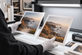 Print technician evaluating photo and fine art paper output