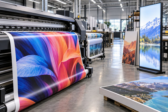 Large-format signage and display graphics production